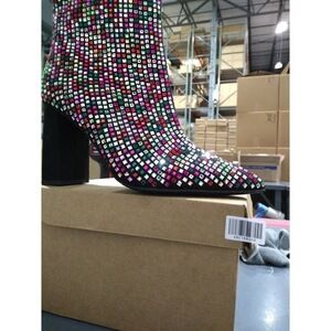 Wild Pair Women Ingridd Block Heel Ankle Boots Multicolor 7M